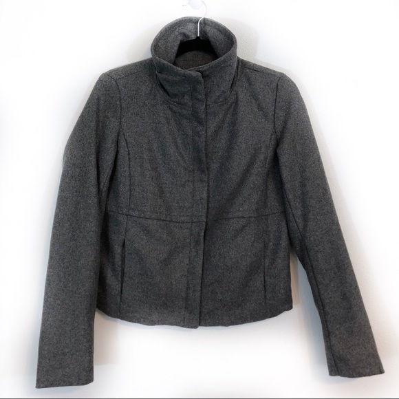Gap Charcoal Gray Wool Blend Coat Xs 